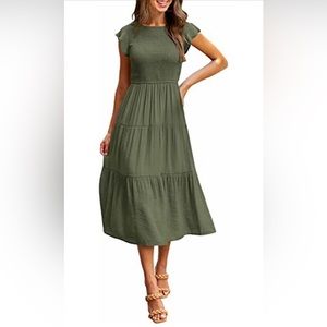 Green Smocked Dress